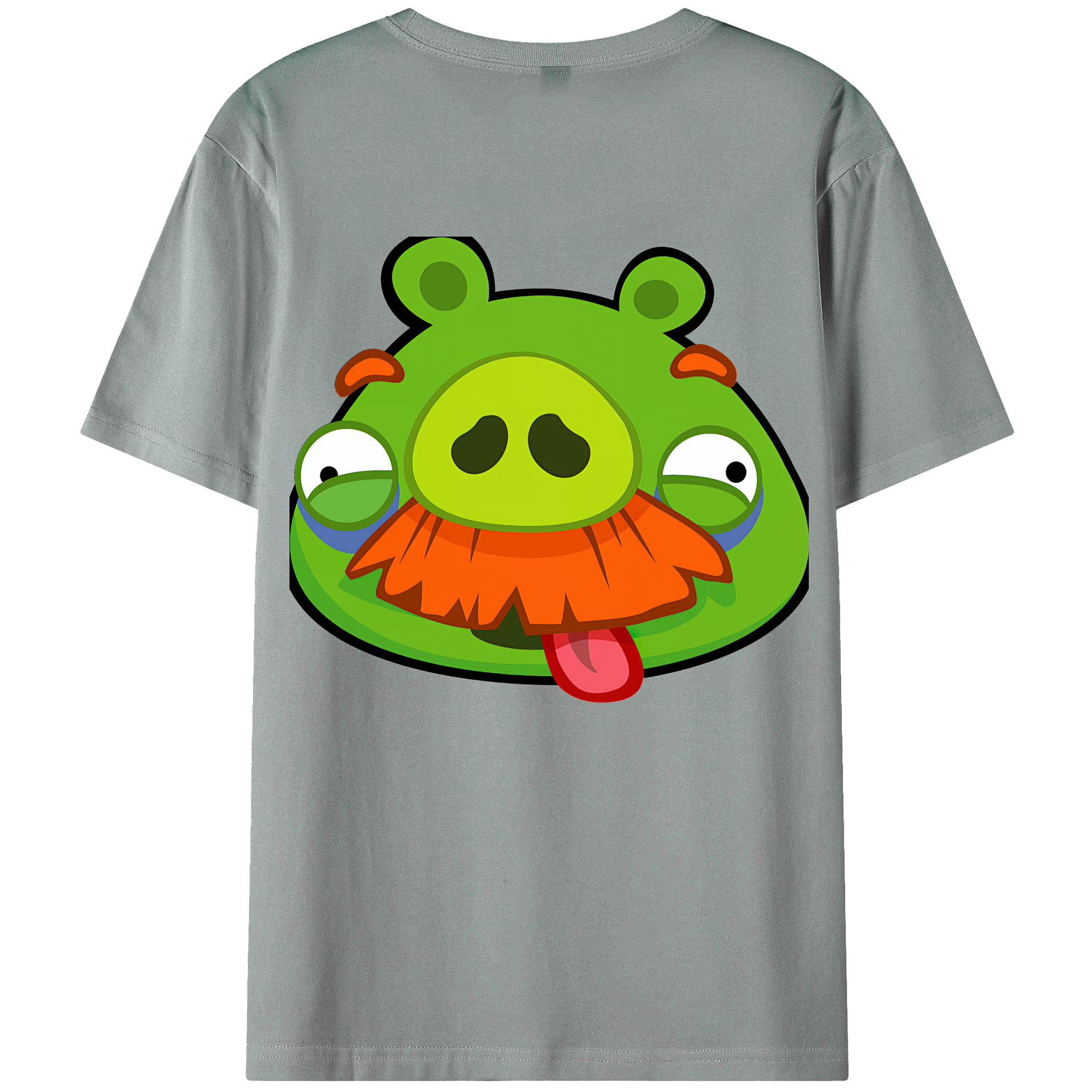 （画像用） Angry Birds アングリーバード 綿100％ メンズ半袖Tシャツ（バックプリント） 通気性